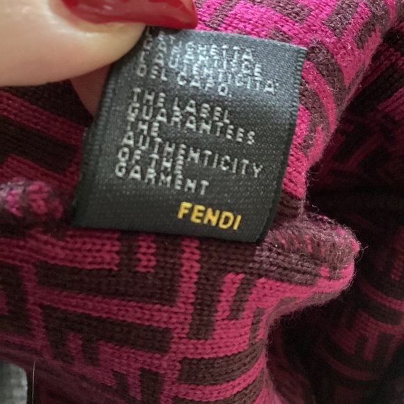 FENDI Pink/ Brown Beanie With All-Over Ff Motif - Picture 3 of 6